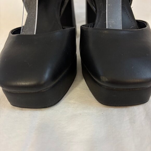 DKNY Briella Black Platform Block Heel Ankle Strap Pump Size 7.5M - Picture 4 of 12